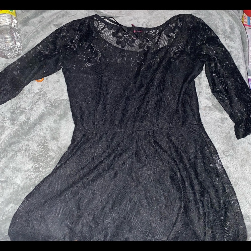 I’m selling a small black dress from material girl it has lace all around it